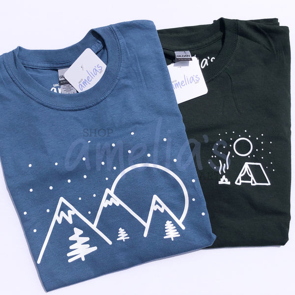 Mountains - Indigo Blue T-Shirt