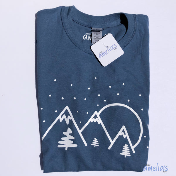Mountains - Indigo Blue T-Shirt