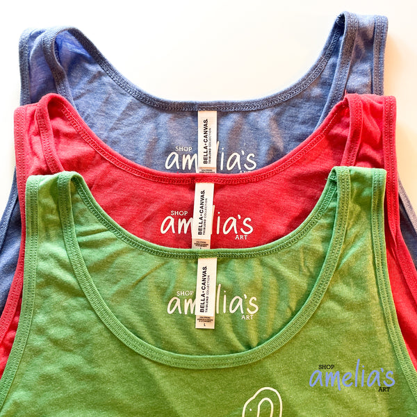 Stegosaurus Dinosaur - Blue Triblend Tank Top