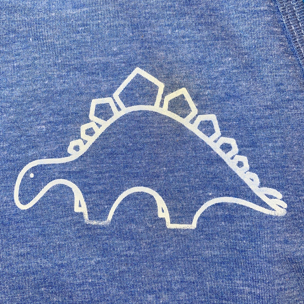 Stegosaurus Dinosaur - Blue Triblend Tank Top