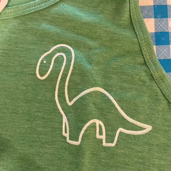 Brachiosaurus Dinosaur - Green Triblend Tank Top