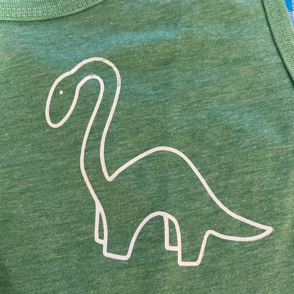 Brachiosaurus Dinosaur - Green Triblend Tank Top