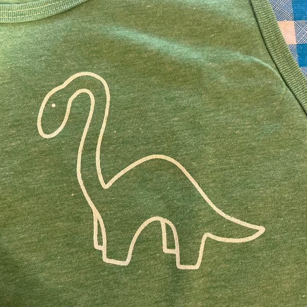 Brachiosaurus Dinosaur - Green Triblend Tank Top